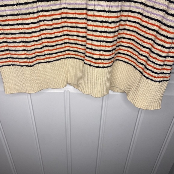 Chinti & Parker Multicolored Fine Lines Silk-Cotton Sweater - Picture 6 of 10